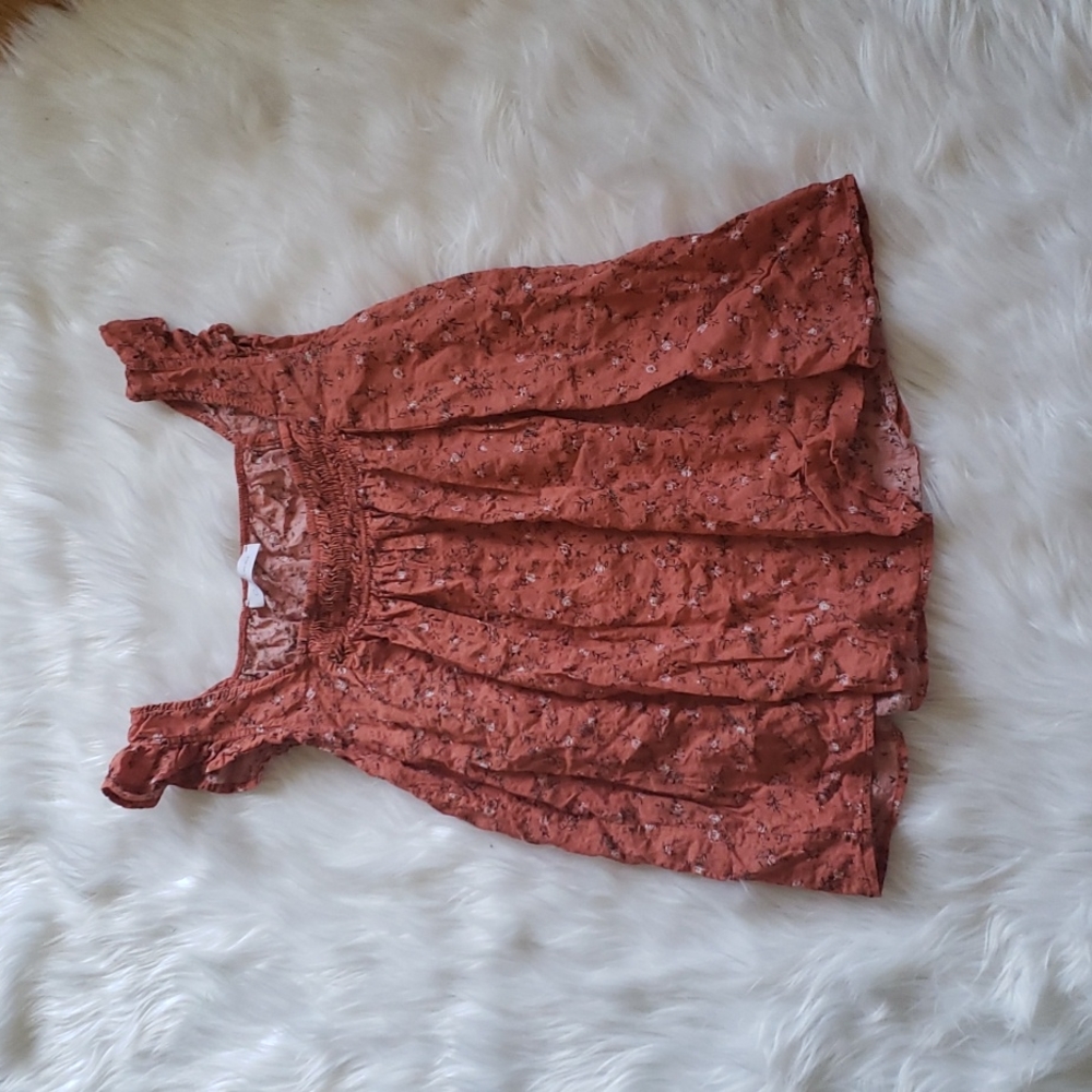 Floral flutter sleeve top